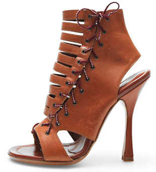 Lace-up leather sandal